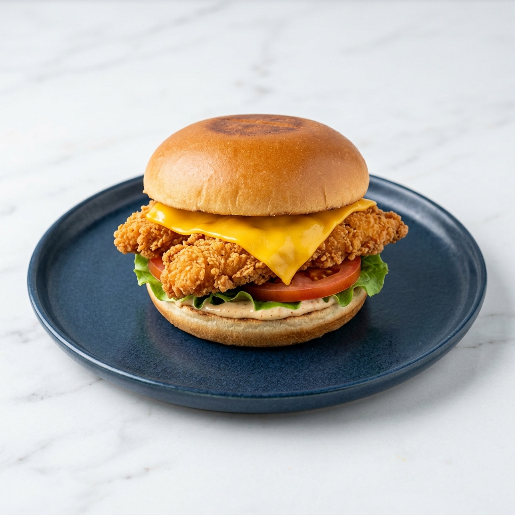 Cheddarlı Tavuk Burger