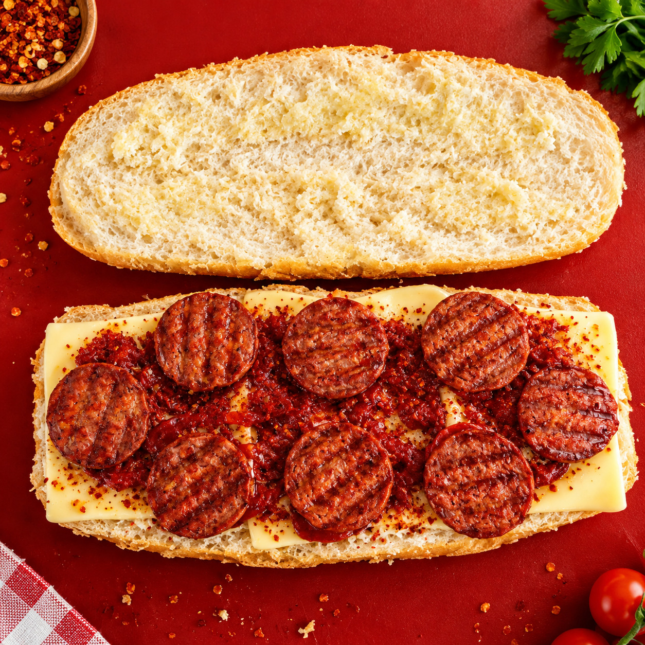 Tavuk Sucuklu Karışık Tost