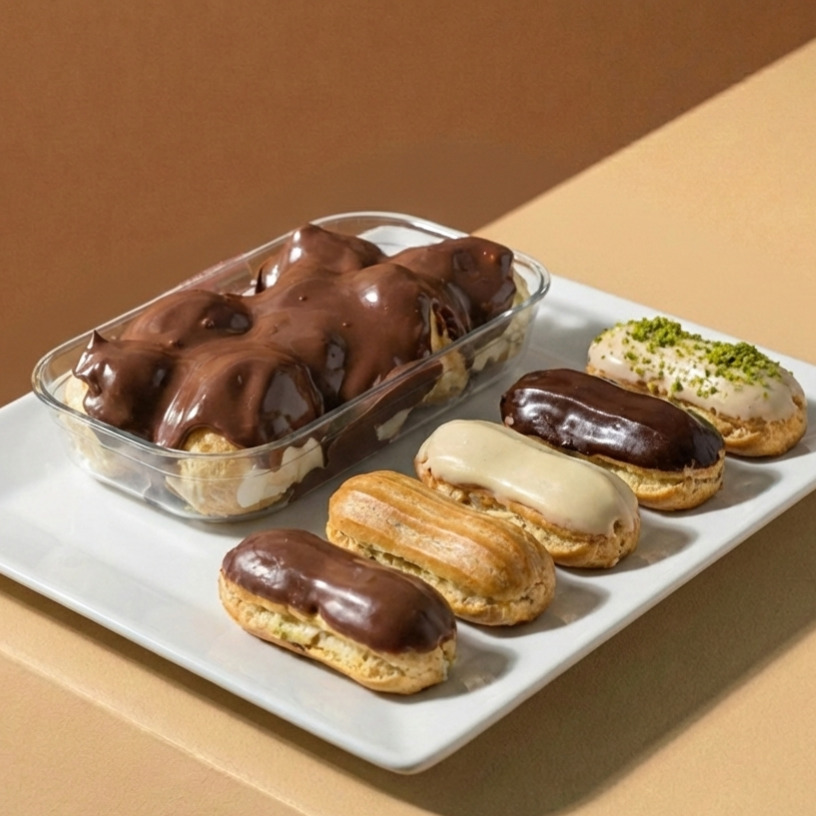 Profiterol (500 gr) (8 Top) & Karışık Ekler (5 Adet)