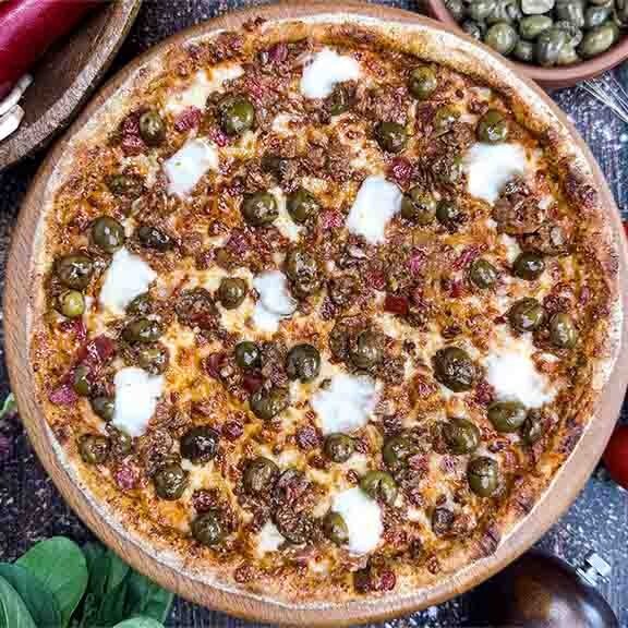 Antep Zeytinli Kıymalı Pizza (Orta Boy)