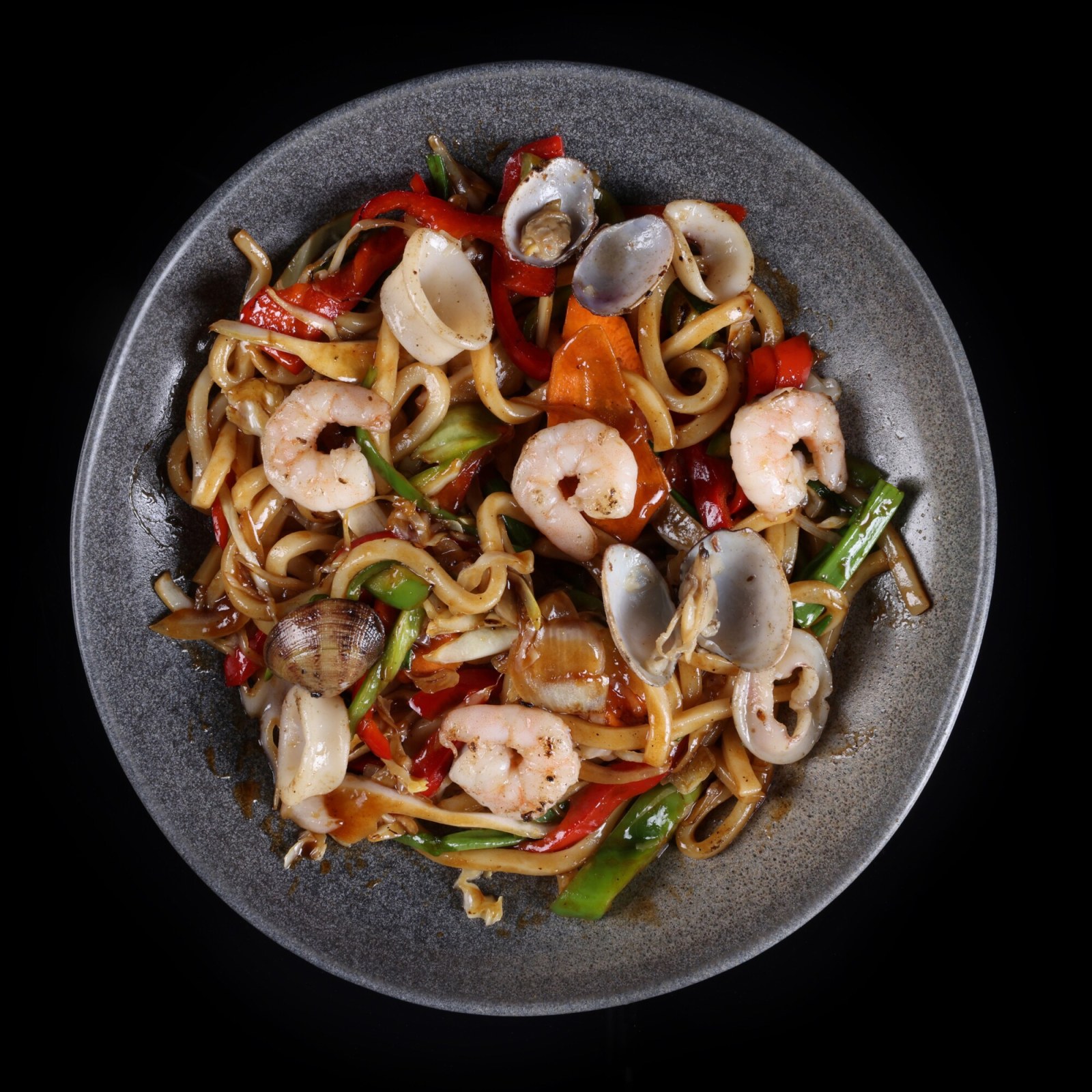 Seafood Yakisoba (Udon Noodle)