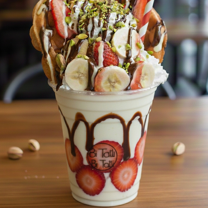 Beyaz Çikolatalı Bardak Waffle