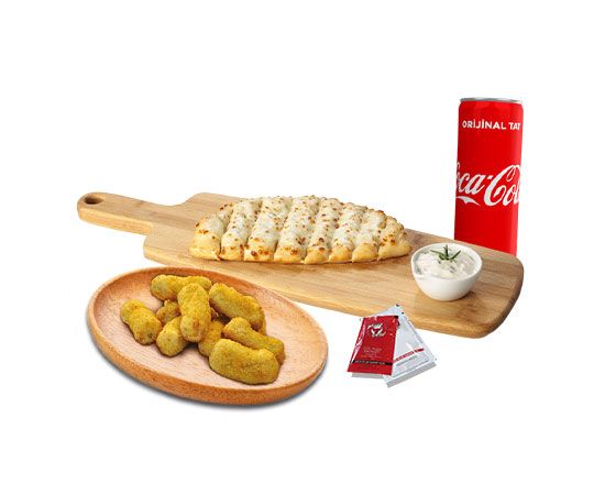 Cheese Bread (Sade) & 12 Adet Ispanaklı Tavuk & Kutu İçecek