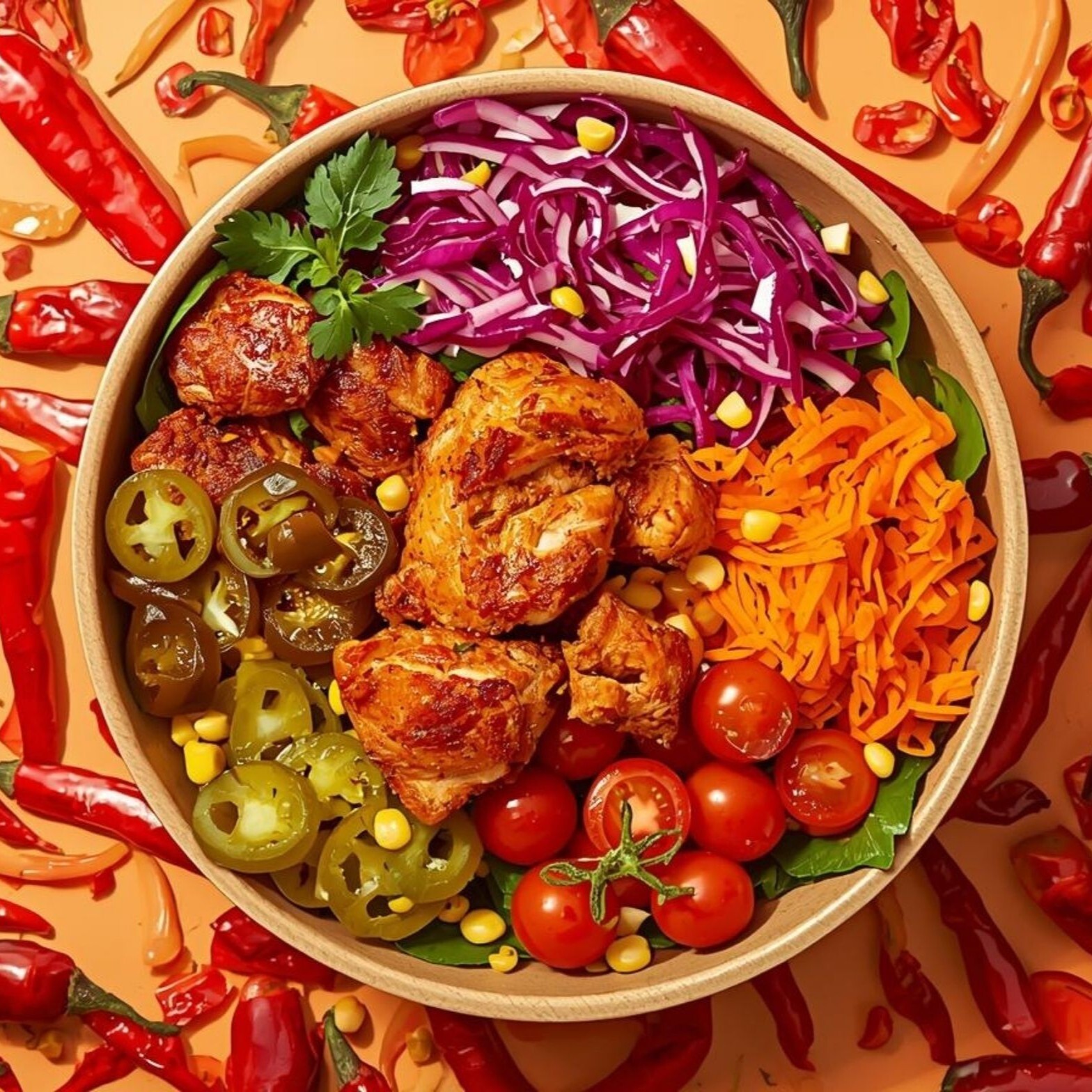 Hot Pepper Spicy Crispy Chicken Bowl