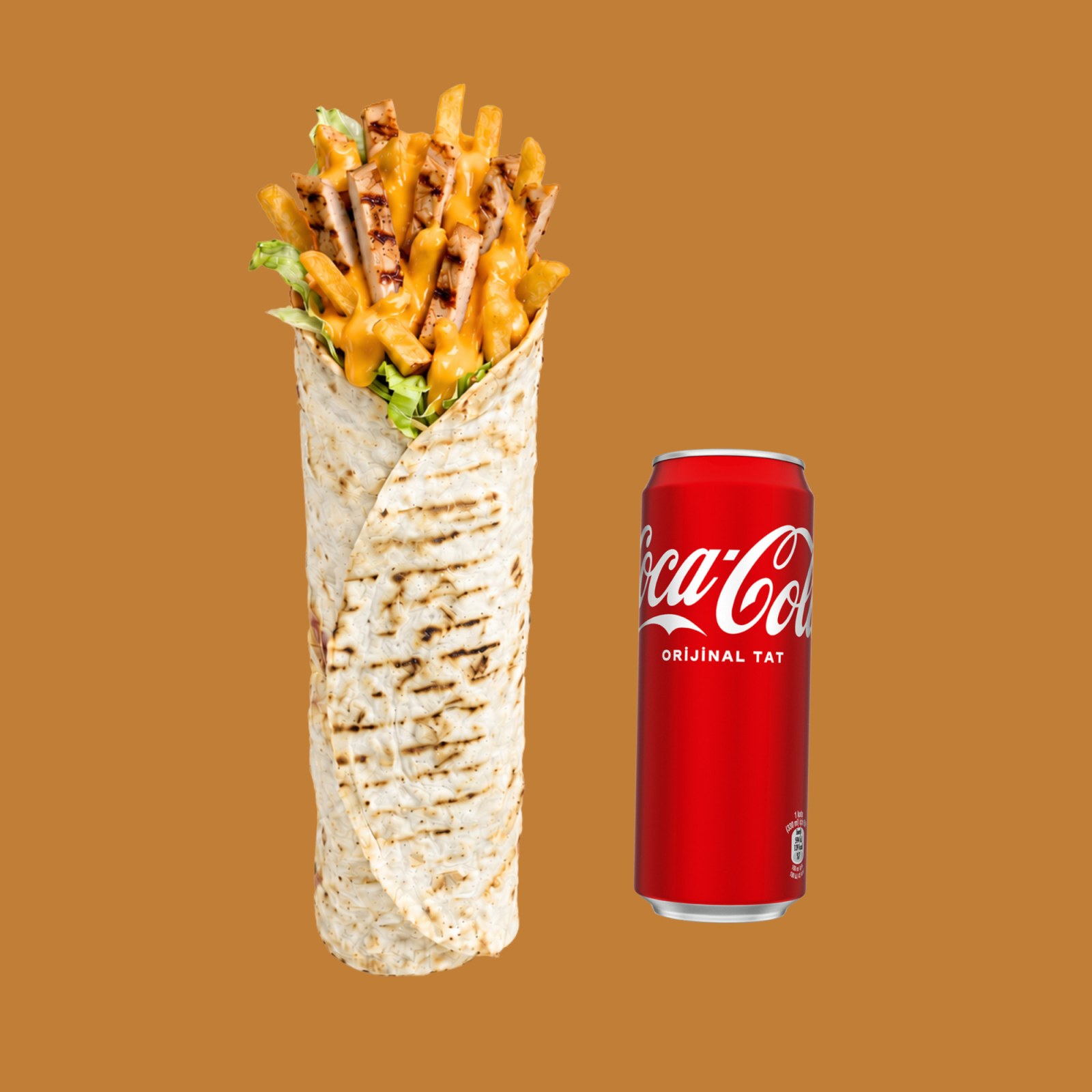 Dubai Chedarlı Xlarge Dürüm + Coca Cola