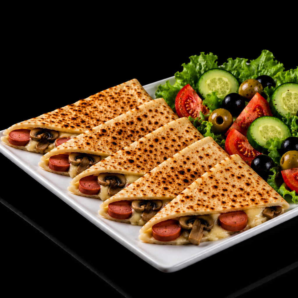 Sosis - Mantar - Kaşar Gözleme