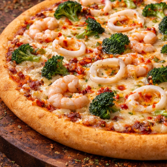 Avokadolu Füme Somon Pizza (Büyük Boy)