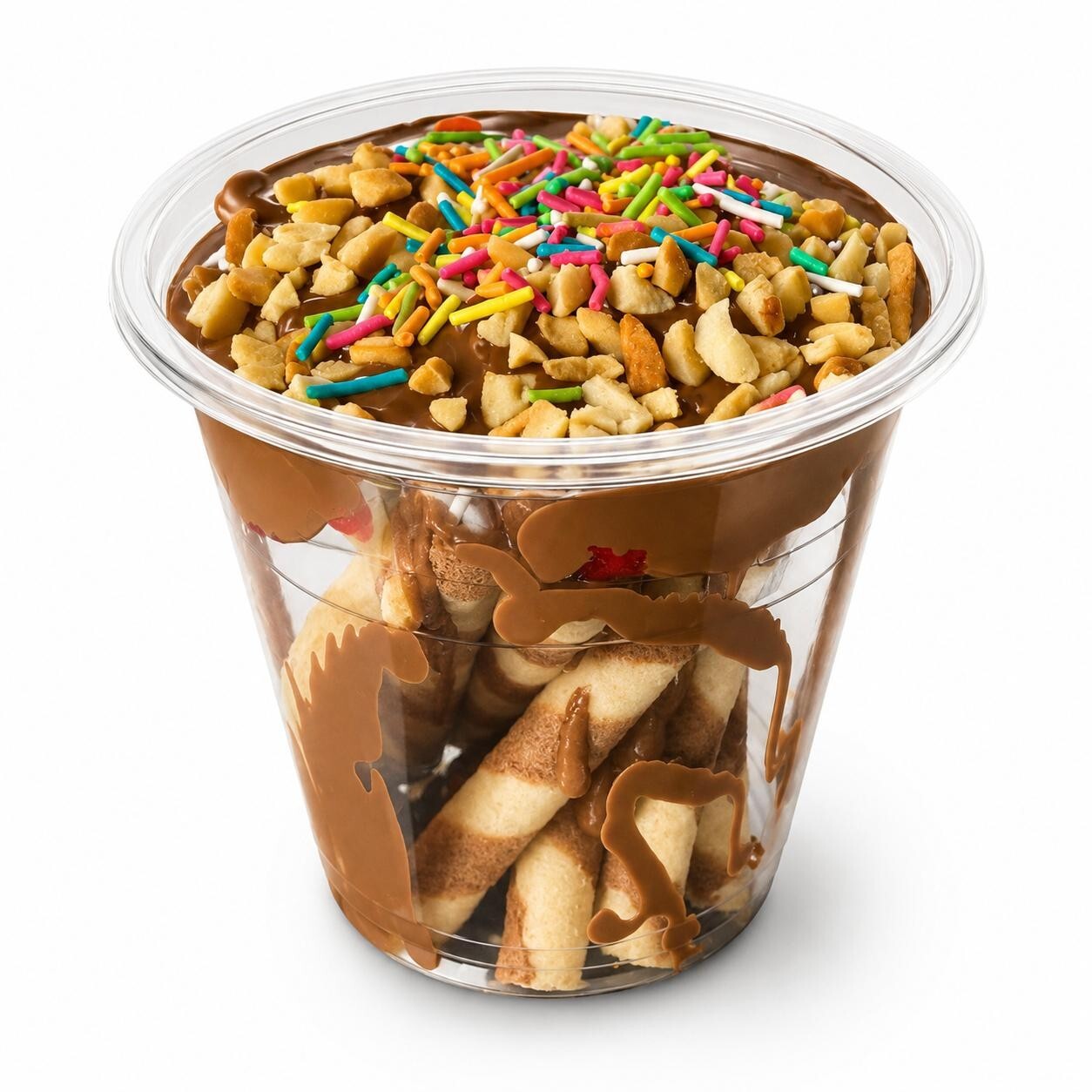 Bi Beyaz Çikolata & Frambuaz Soslu Rulokat Bardak Waffle (cup)