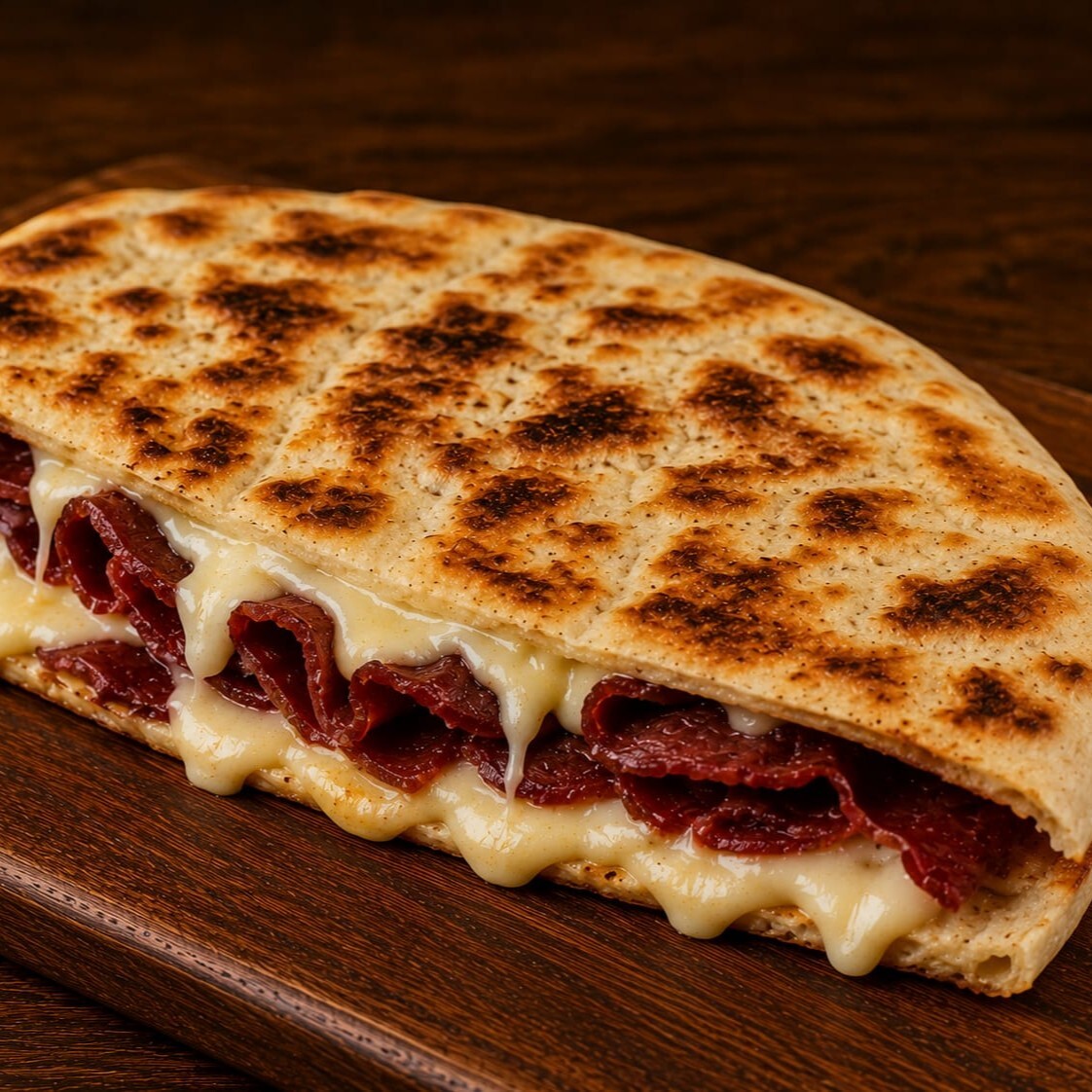 Pastırmalı Kaşarlı Bazlama
