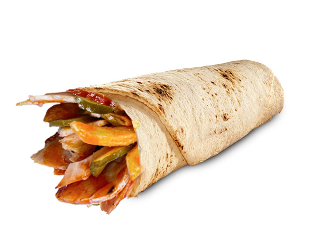 Hatay Usulü Soslu Tavuk Döner Dürüm (Çift Lavaş)