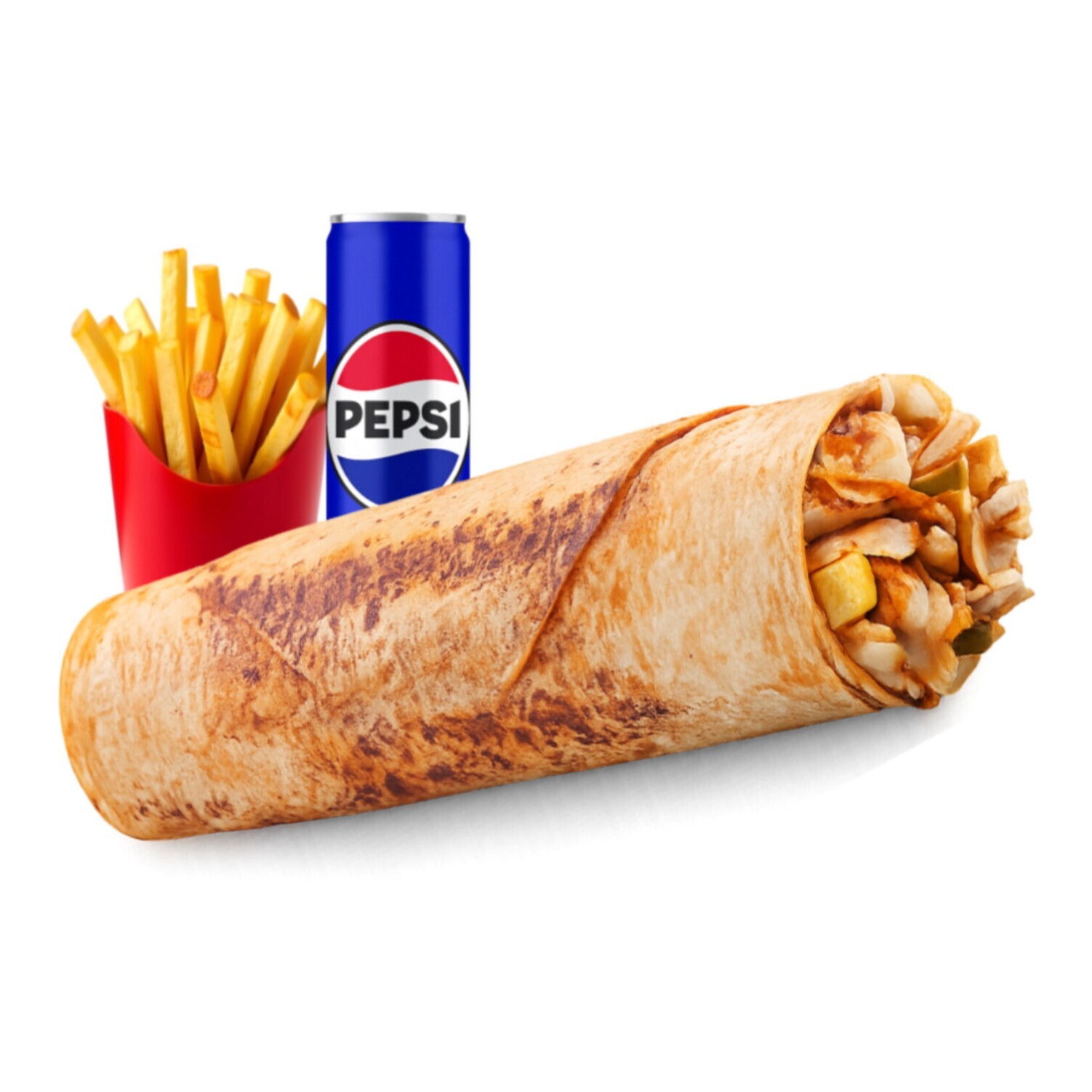 Antakya Usulü Tavuk Döner Dürüm Menü (150 gr)