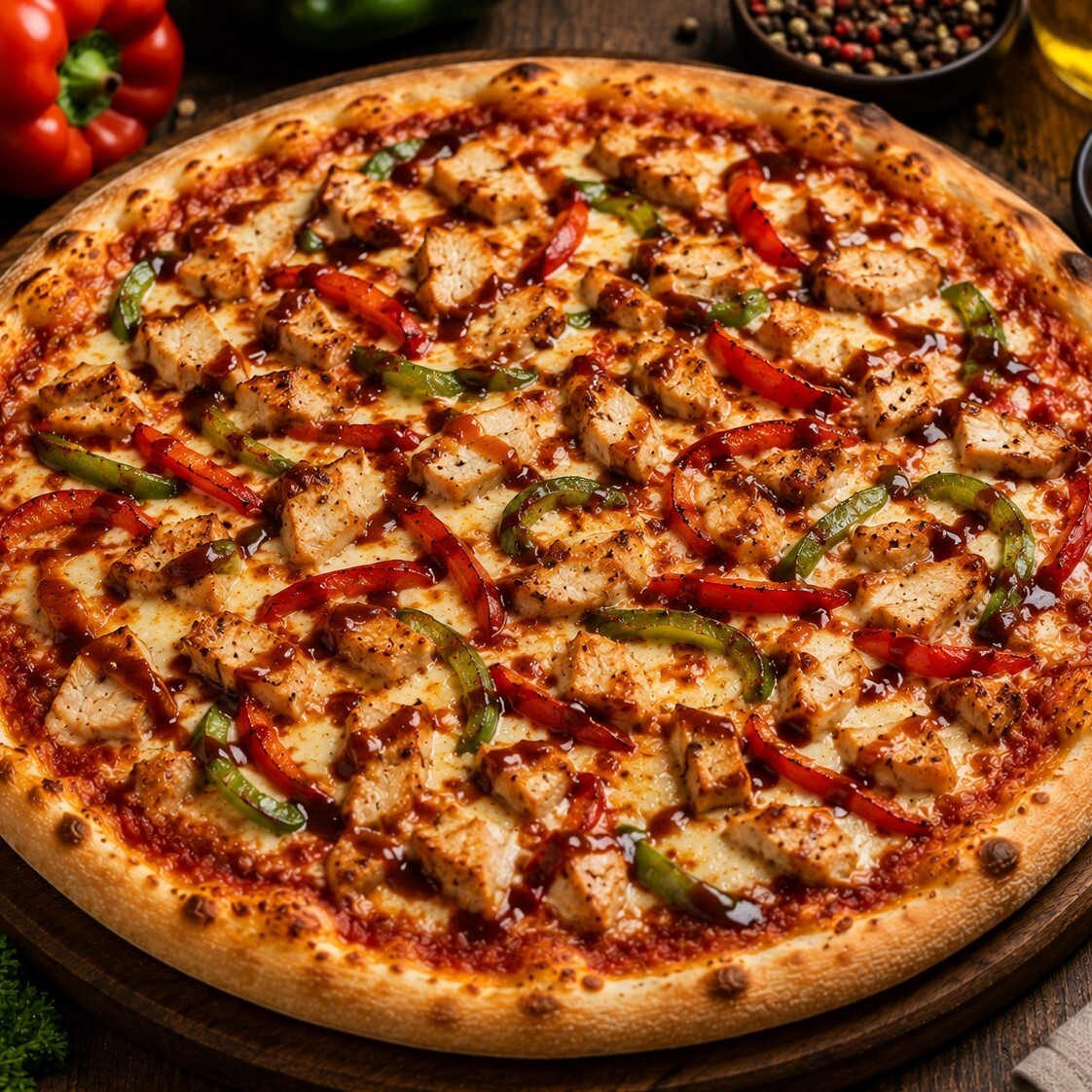 Tavuklu Pizza (Büyük Boy)