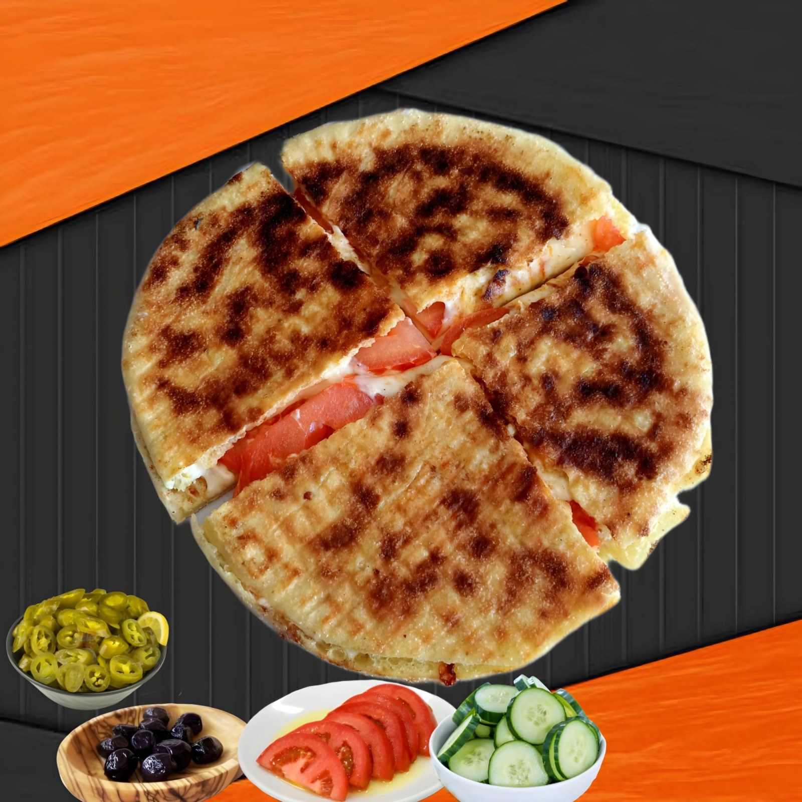 Domatesli Kaşarlı Bazlama Tost