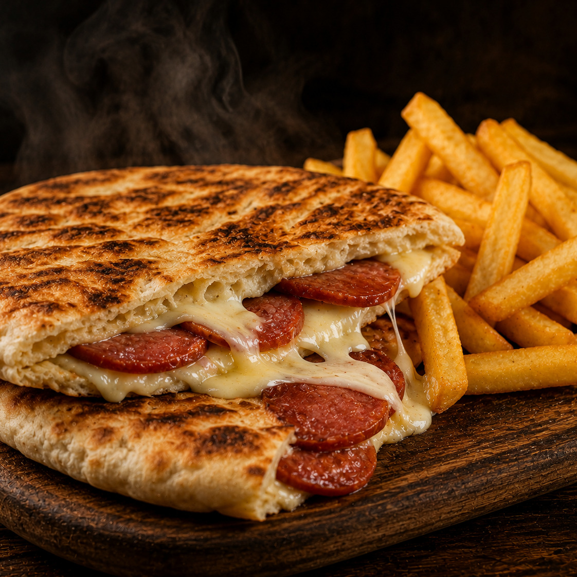 Kaşar - Sucuk Bazlama Tost