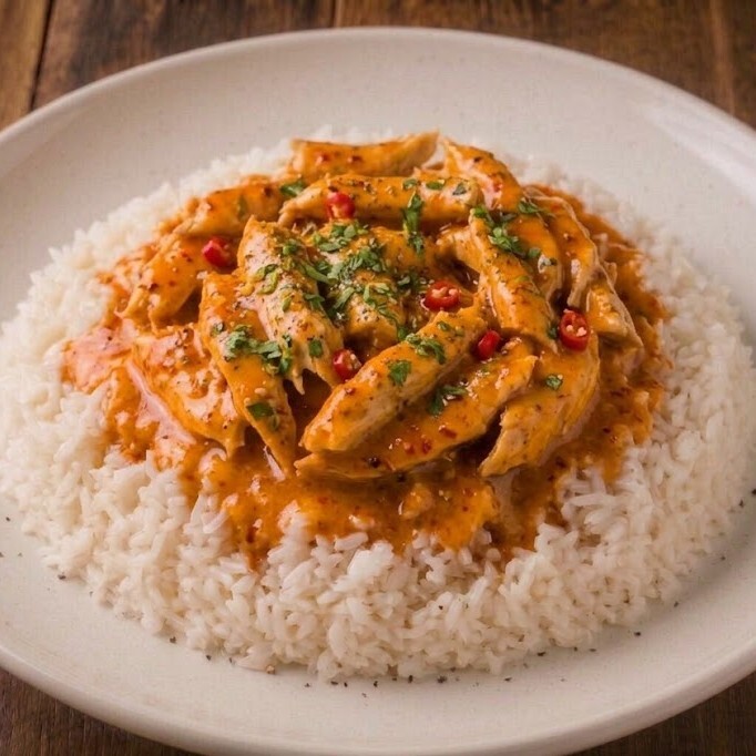 Kremalı Peri Peri Soslu Tavuklu Pilav