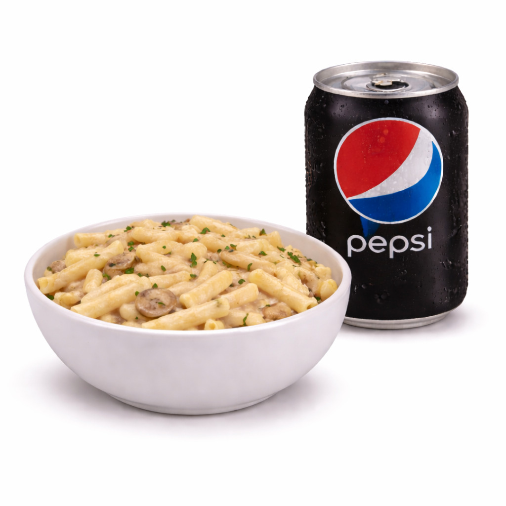 Kremalı Mantarlı Penne & Pepsi Max (33 cl.) Menü
