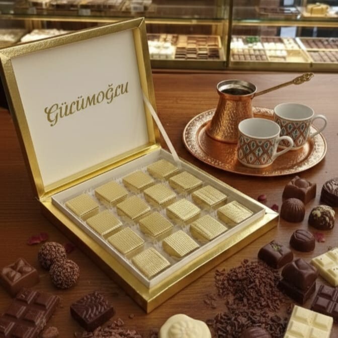 Çikolata Kutusu Baraklı Gold( 400 gr )