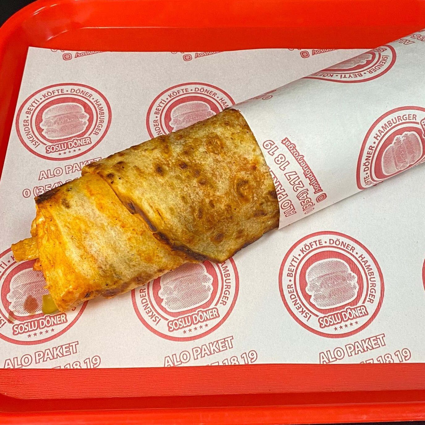 Soslu Hatay Usulü Tavuk Döner Dürüm ( 80 gr. )
