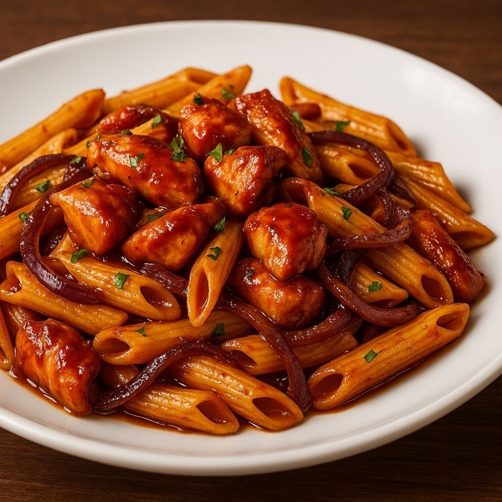Barbekü Tavuklu Makarna