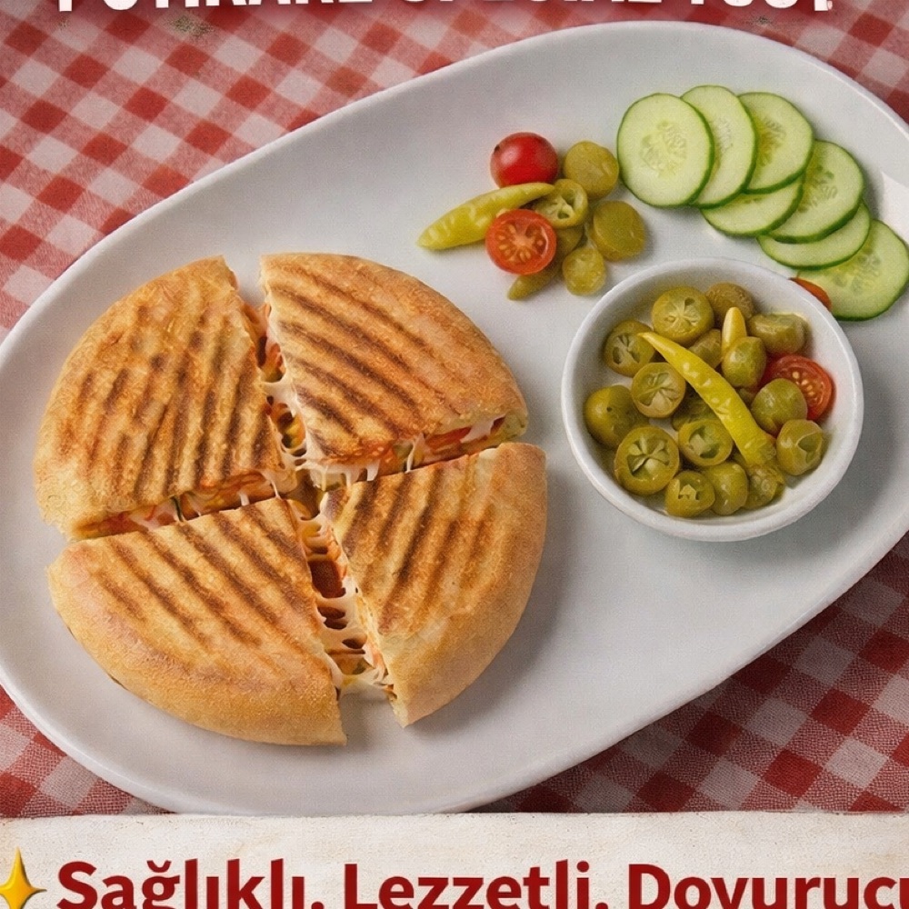Bazlama Kavurmalı Kaşarlı Tost