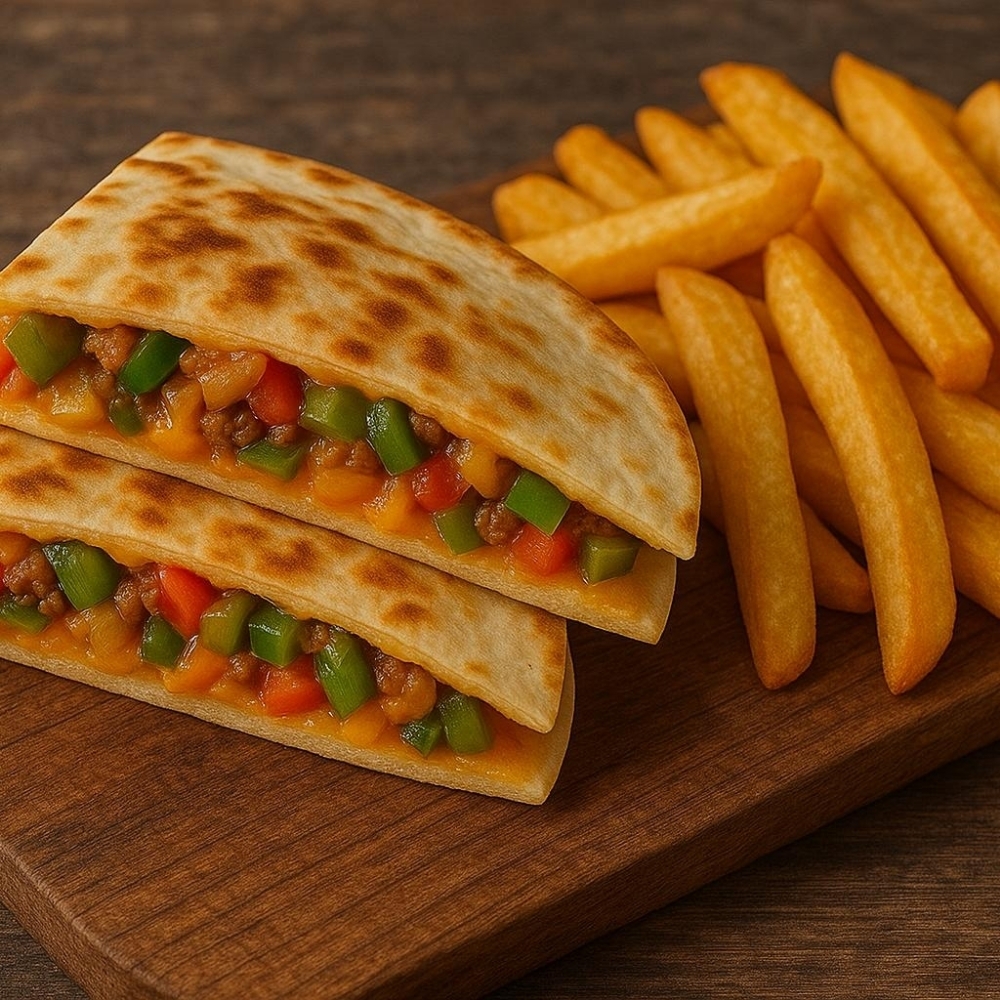 Vejeteryan (Sebzeli) Quesadilla & Patates