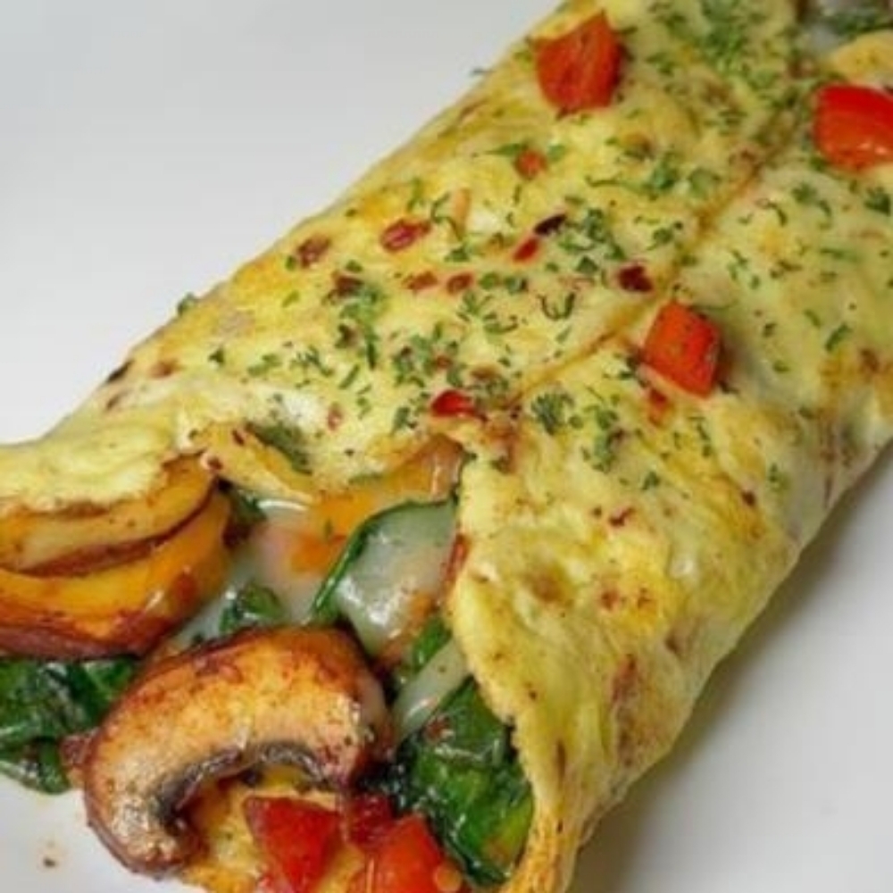 Kremalı Mantarlı Rulo Omlet