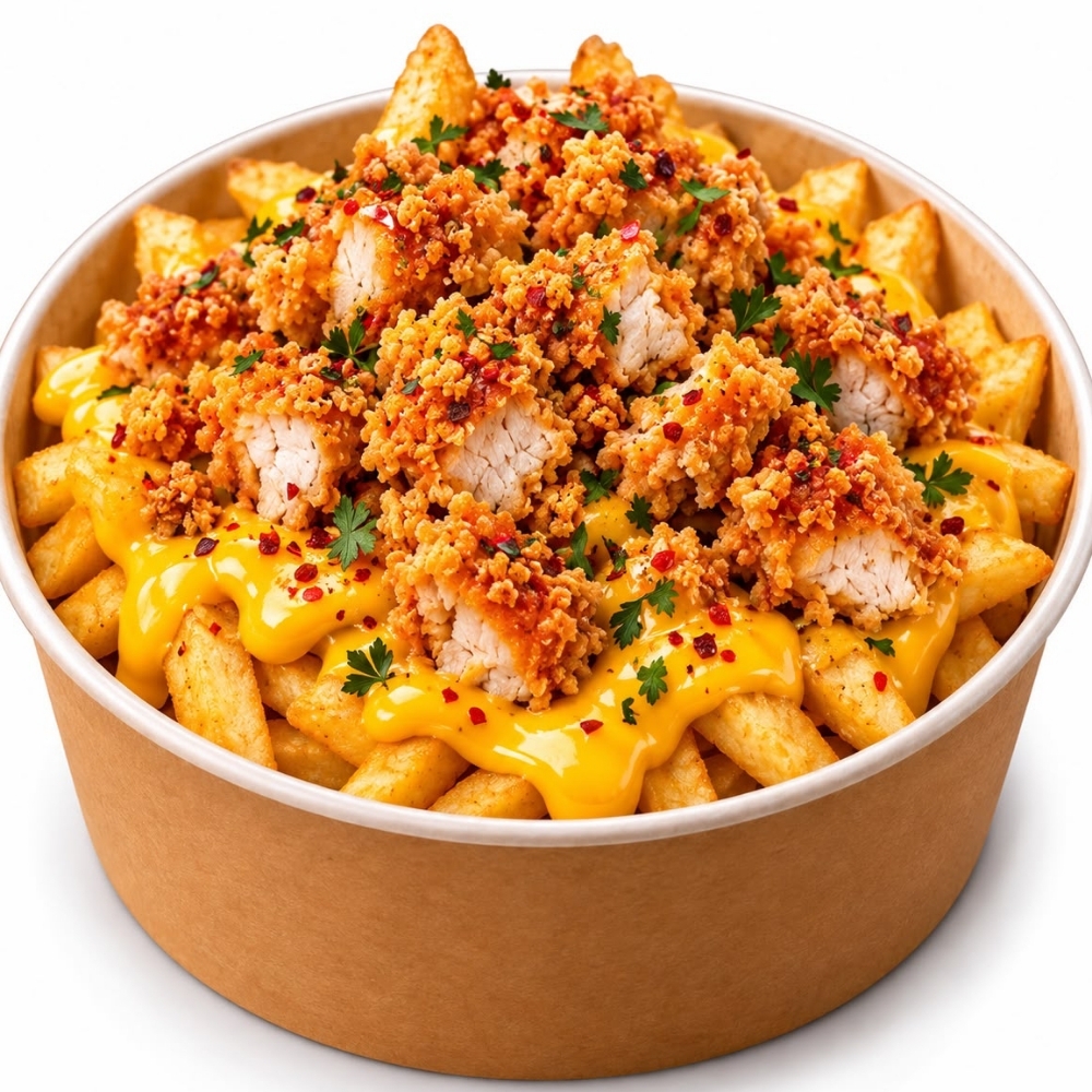 Tavuklu Cheddar Fries