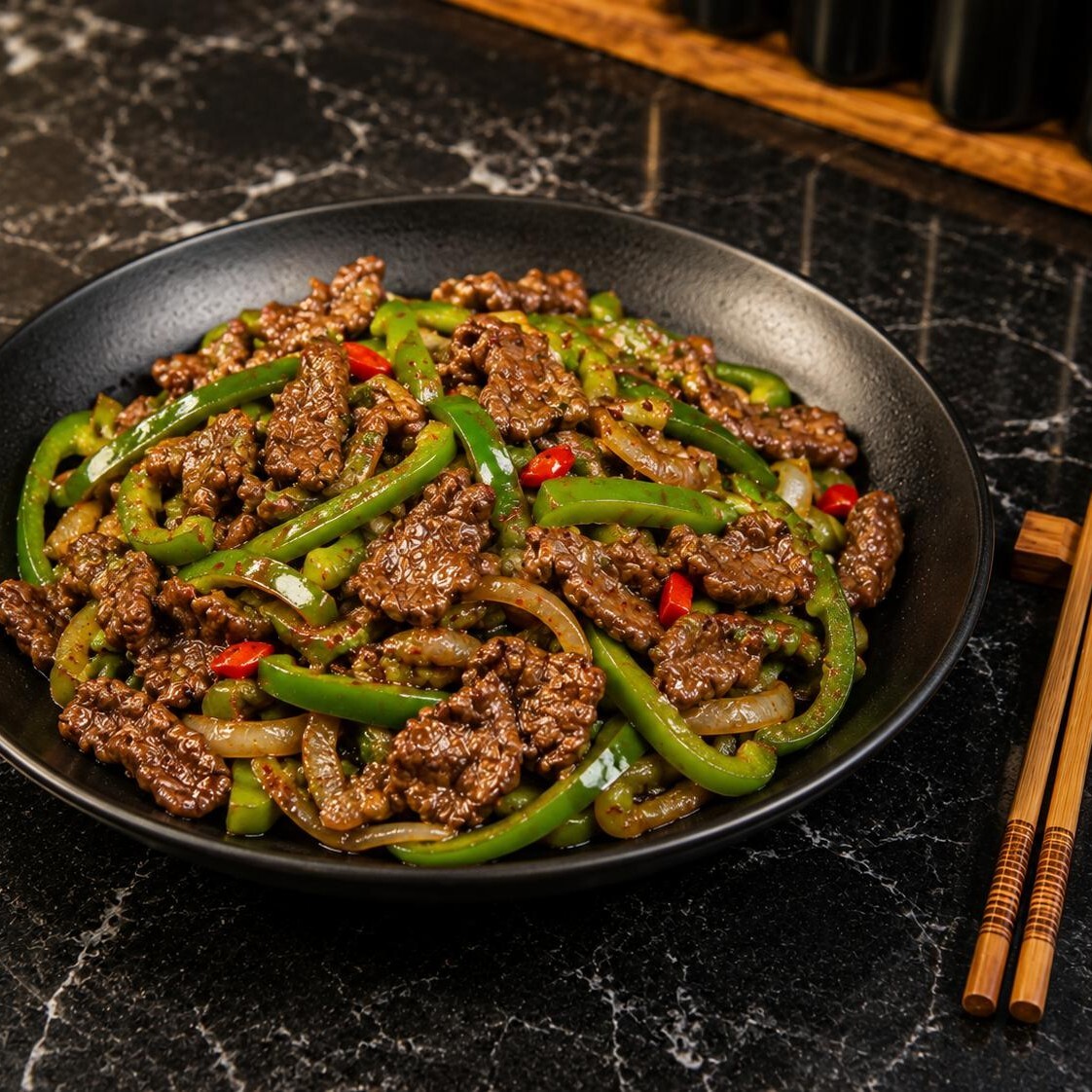 Yeşil Biberli Dana Eti / Beef With Green Pepper