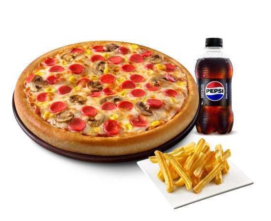 Küçük Boy Pizza + Patates + İçecek (330 ml.)