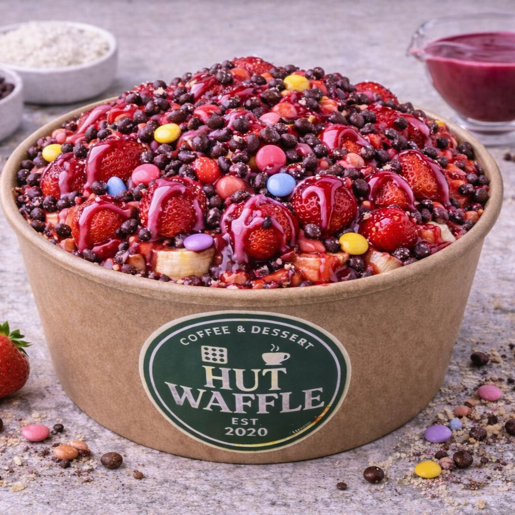 Çilekli waffle bowl
