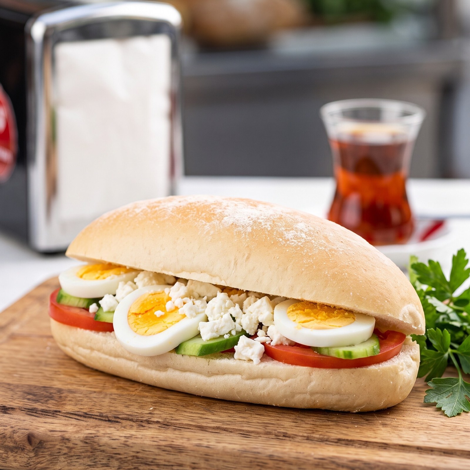 Haşlanmış Yumurtalı Sandviç