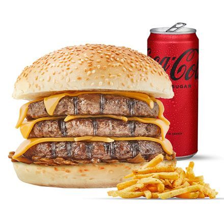 Triplex Burger Menü