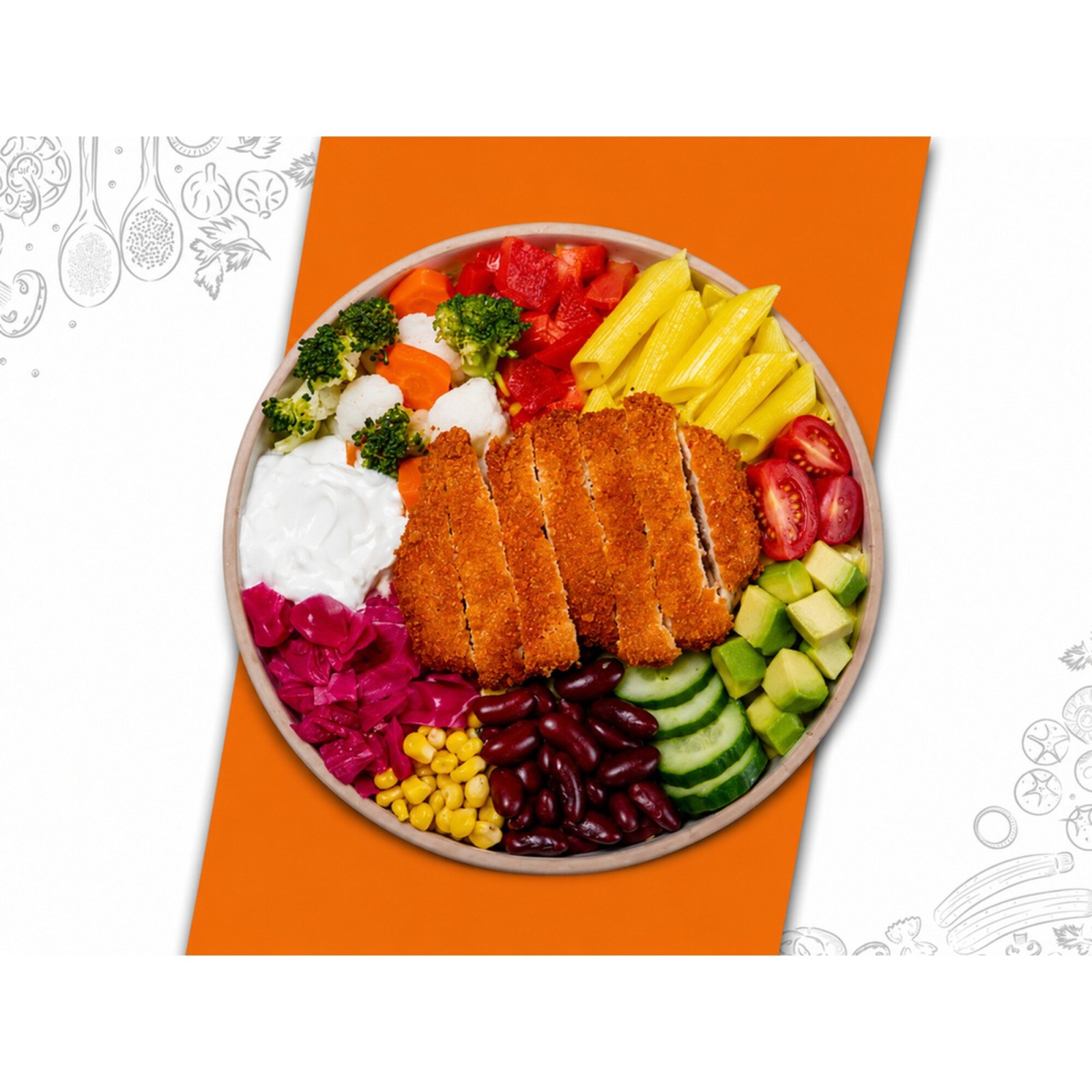 Makarnalı Schnitzel Bowl Kase
