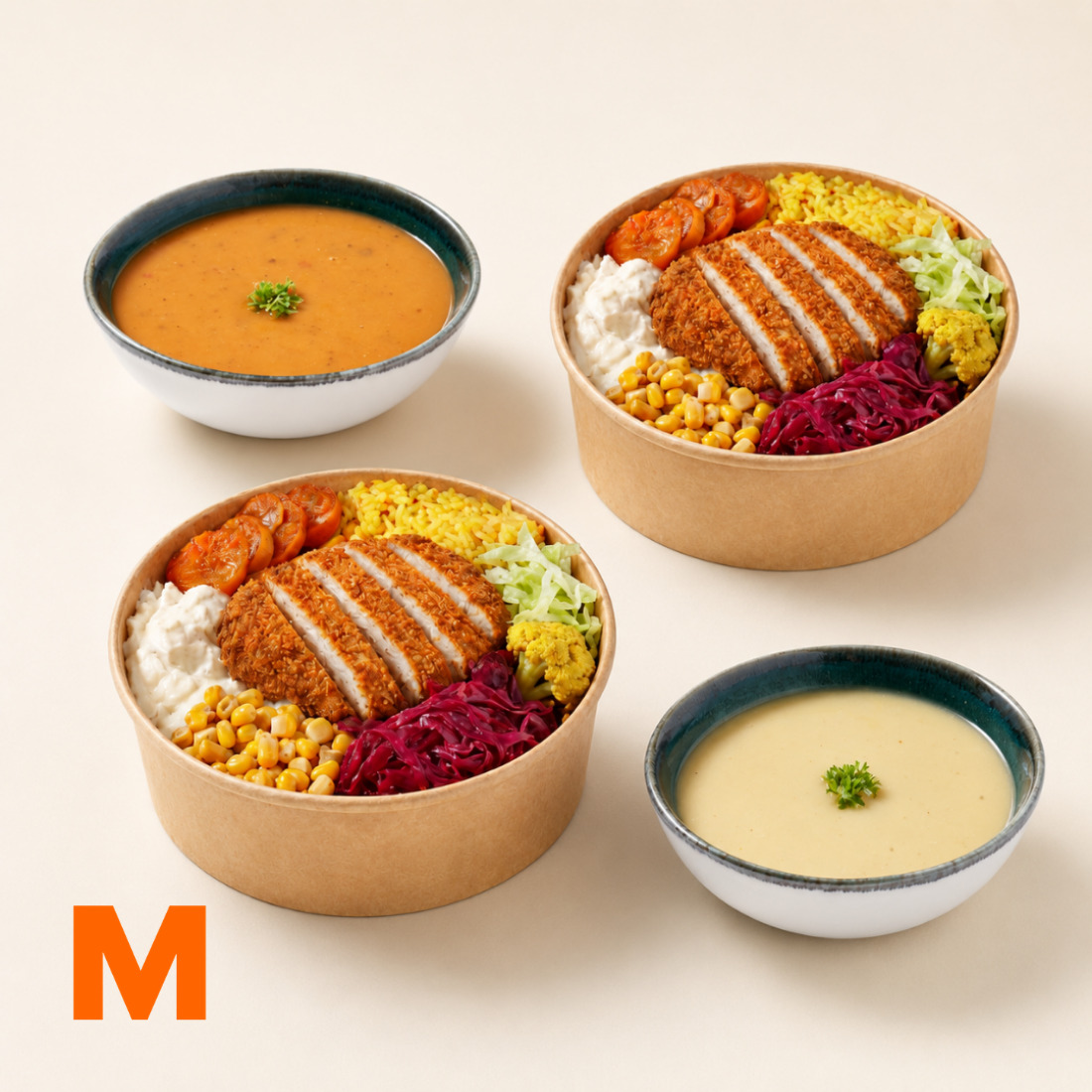 2'li Chicken Katsu Bowl & Çorba Menü