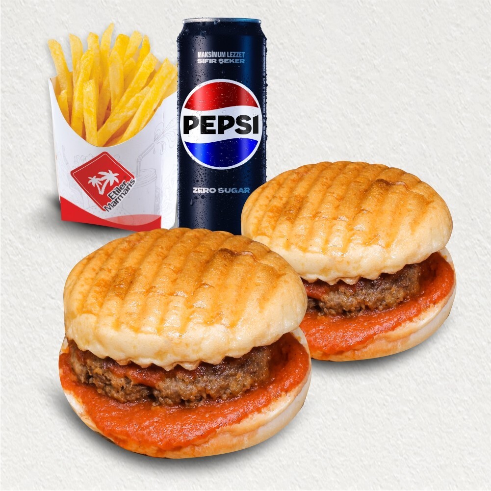 2'li Islak Hamburger & Patates Menü