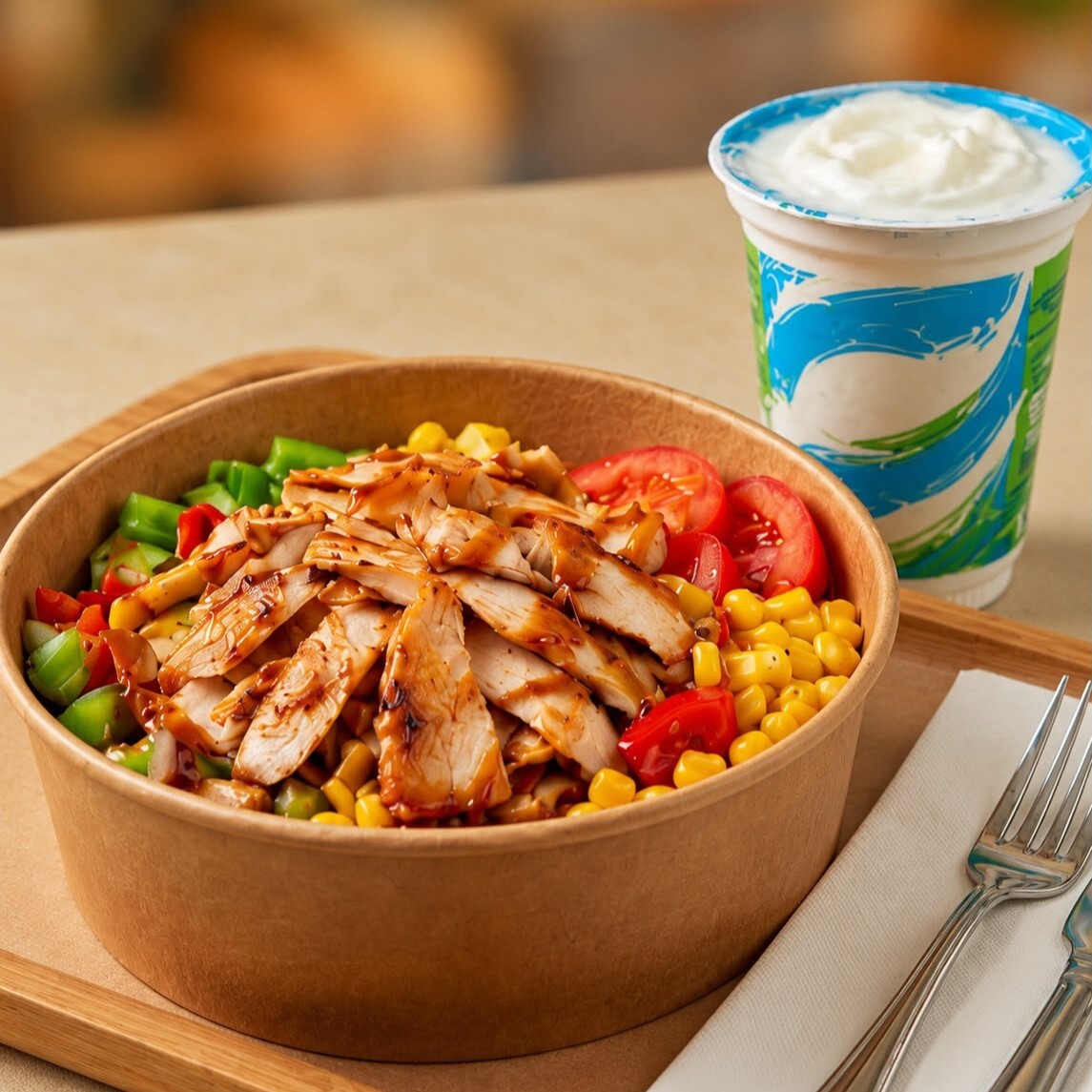 Tavuk Döner Bowl + Ayran Menü