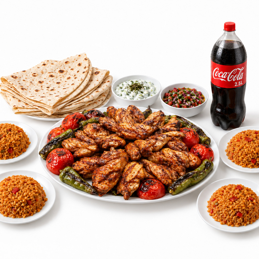 Aile Boyu Menü 1 Kg Kanat 1 Kg Tavuk Şiş 1 Kg Tavuk Kelebek
