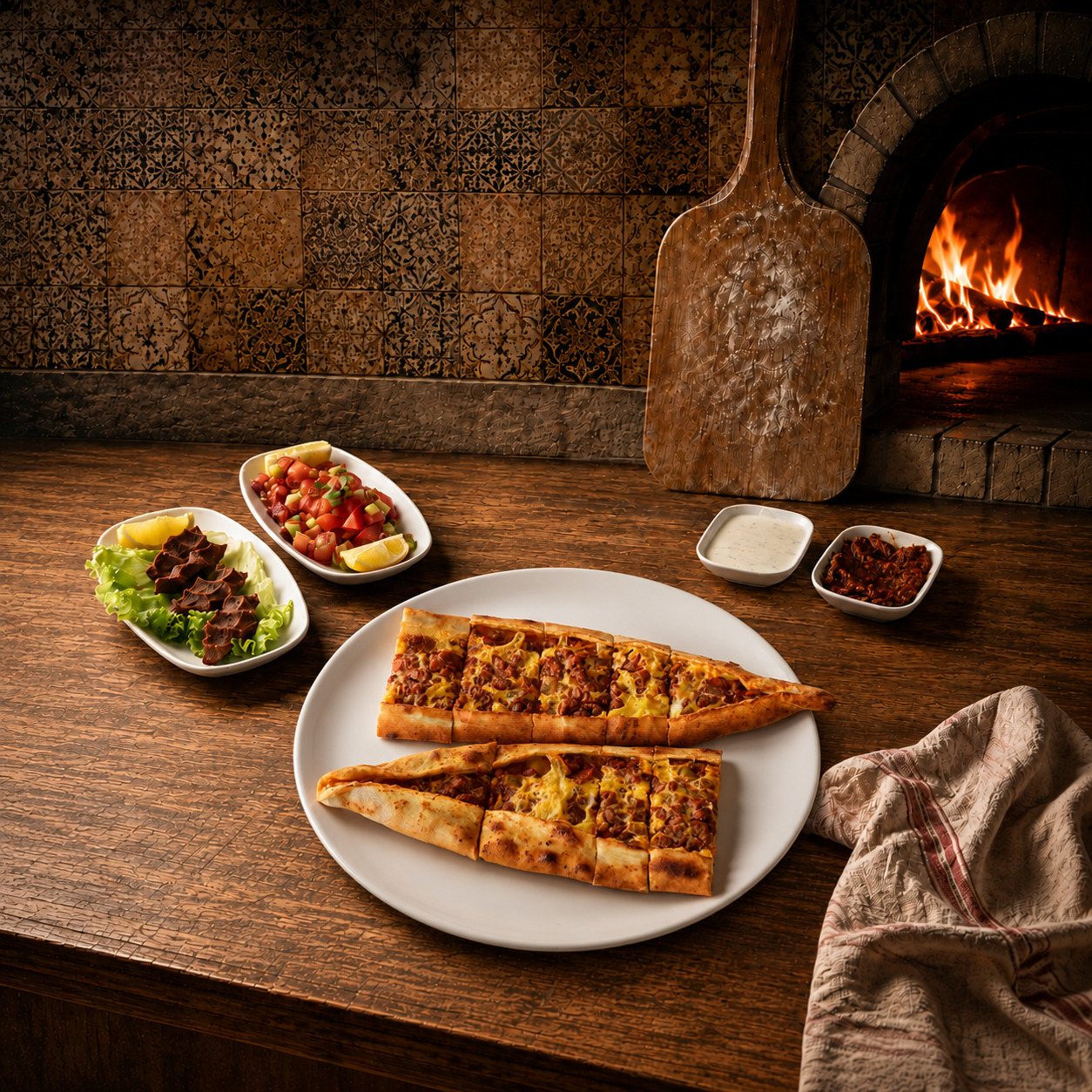 Kuşbaşılı Yumurtalı Pide