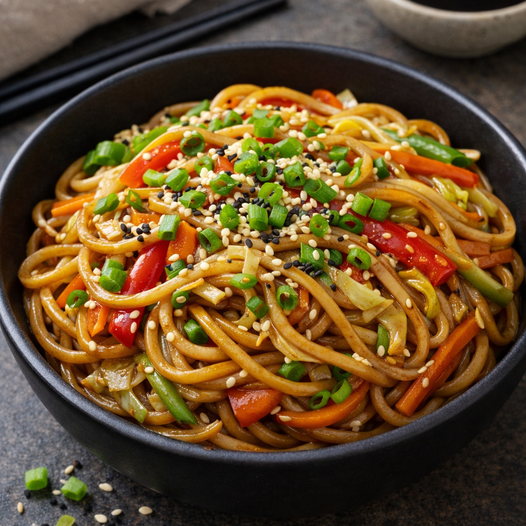 Acı Soslu Sebzeli Noodle