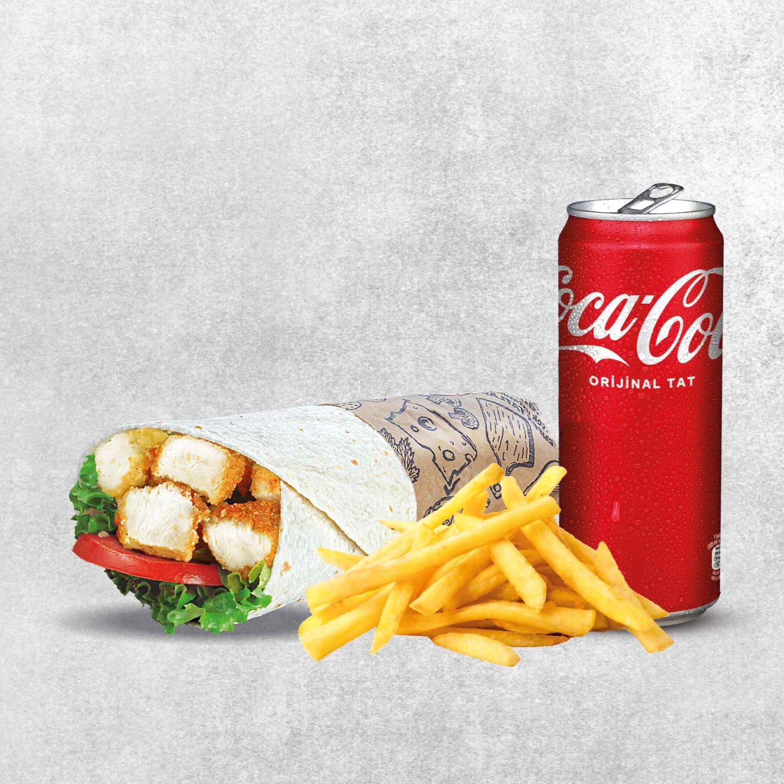 Klasik Küp Tavuklu Wrap Menü
