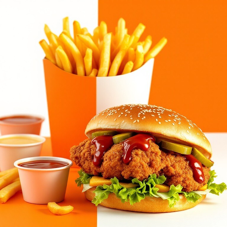 Tasty BBQ Burger & Patates