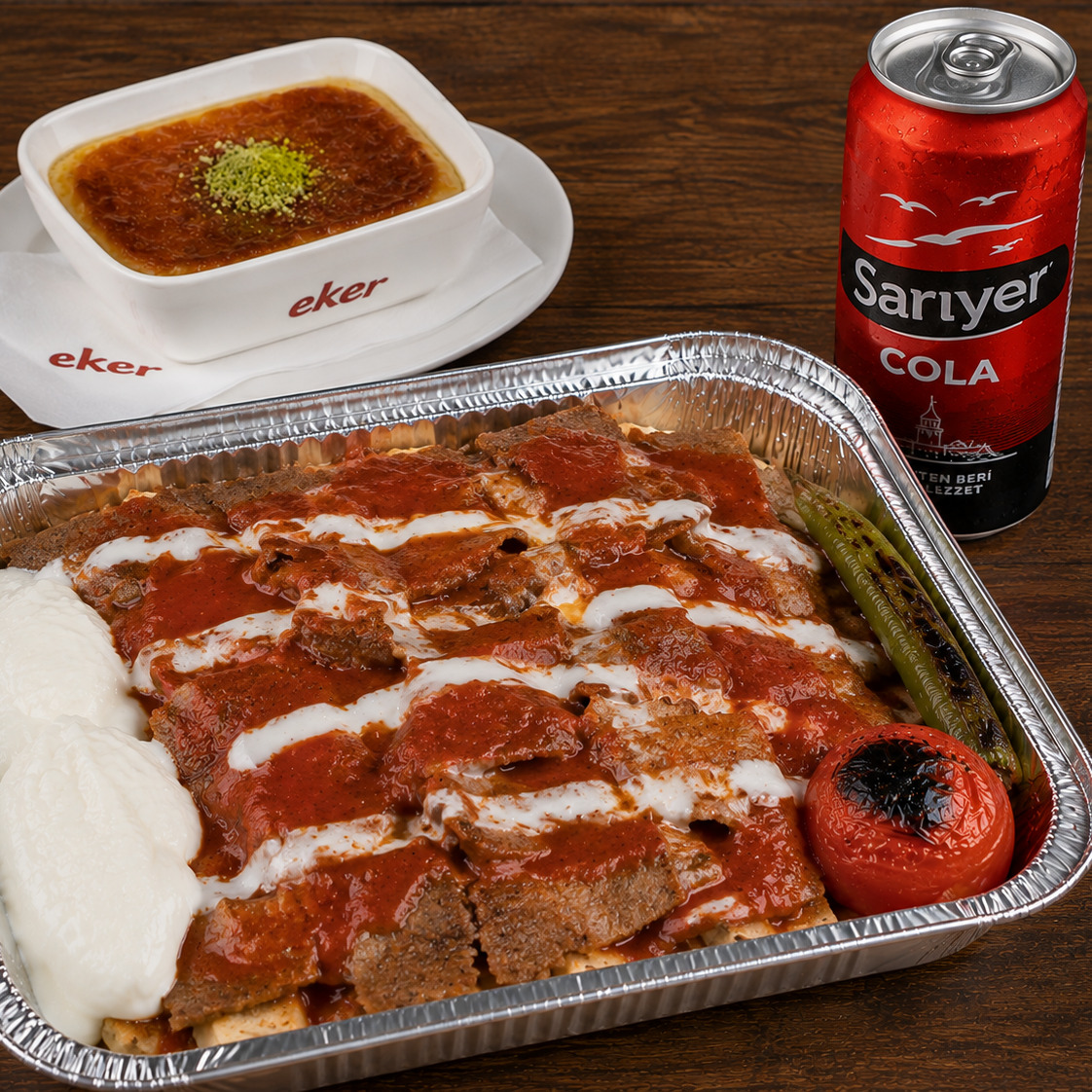 Et İskender (Porsiyon)+Tercih Edeceğiniz Tatlı+Coca Cola (330 Ml)