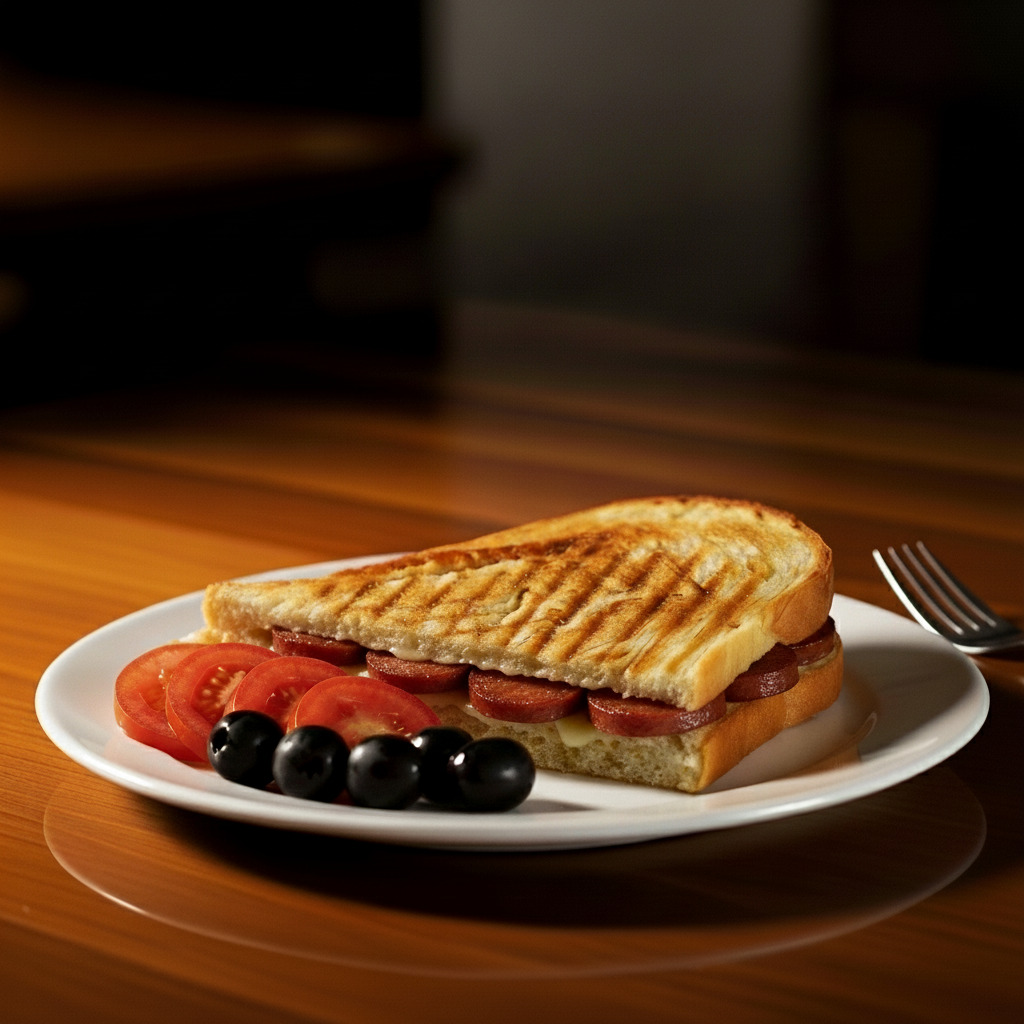 Yarım Ekmek Sucuklu Tost