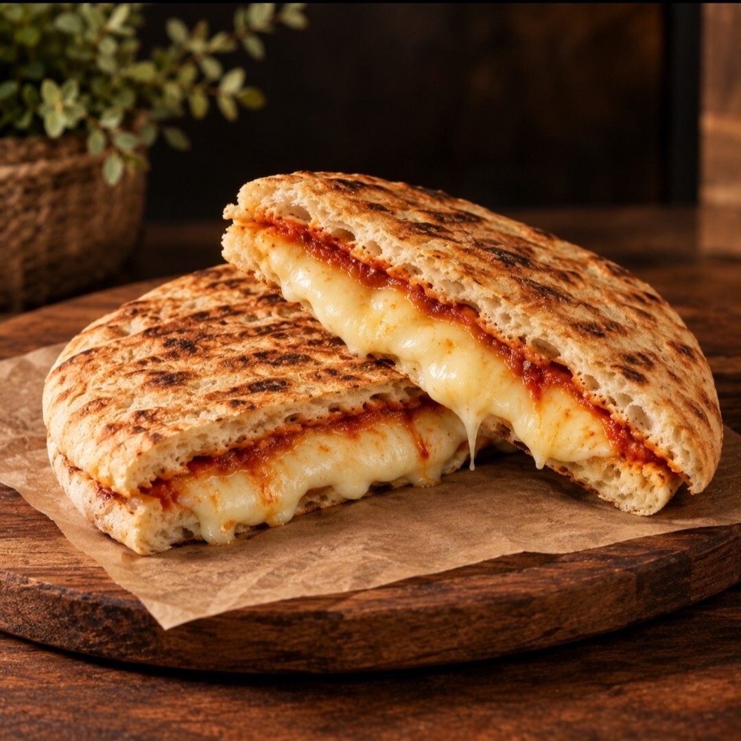 Cheddarlı Sucuklu Bazlama Tost