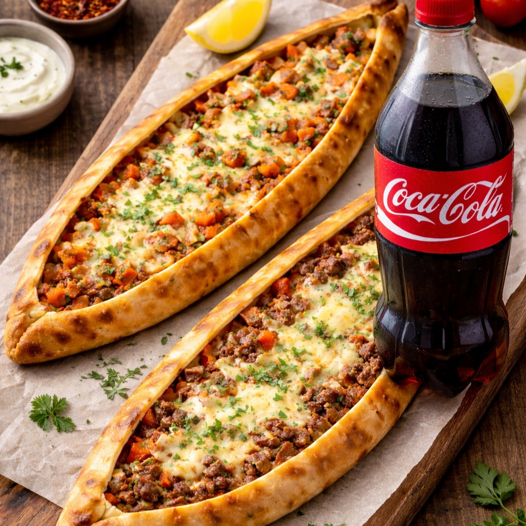 Kuşbaşı + Kıymalı Kaşarlı Pide + 1 Lt Coca Cola