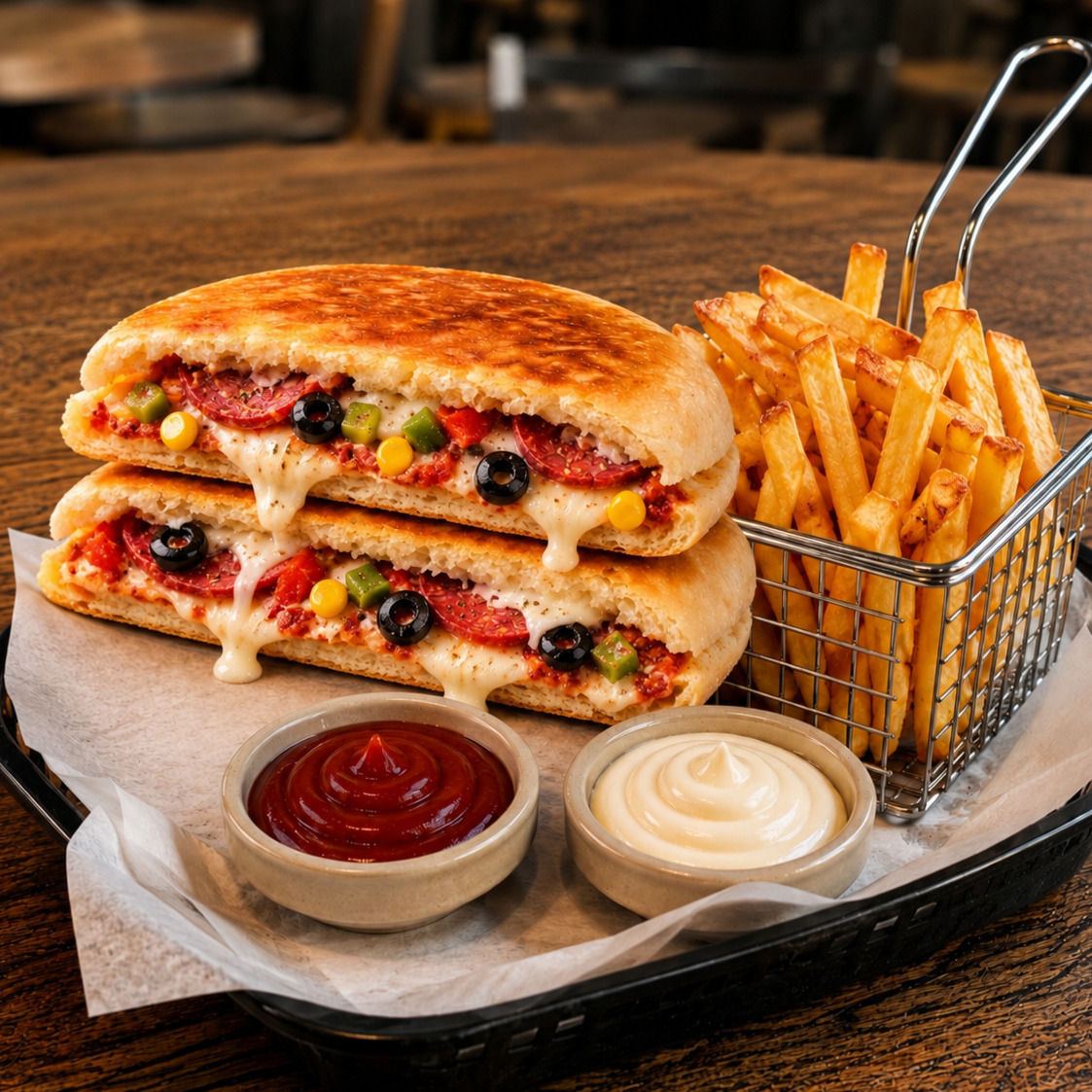 (Menü 13) - Bazlamada Pizza Tost