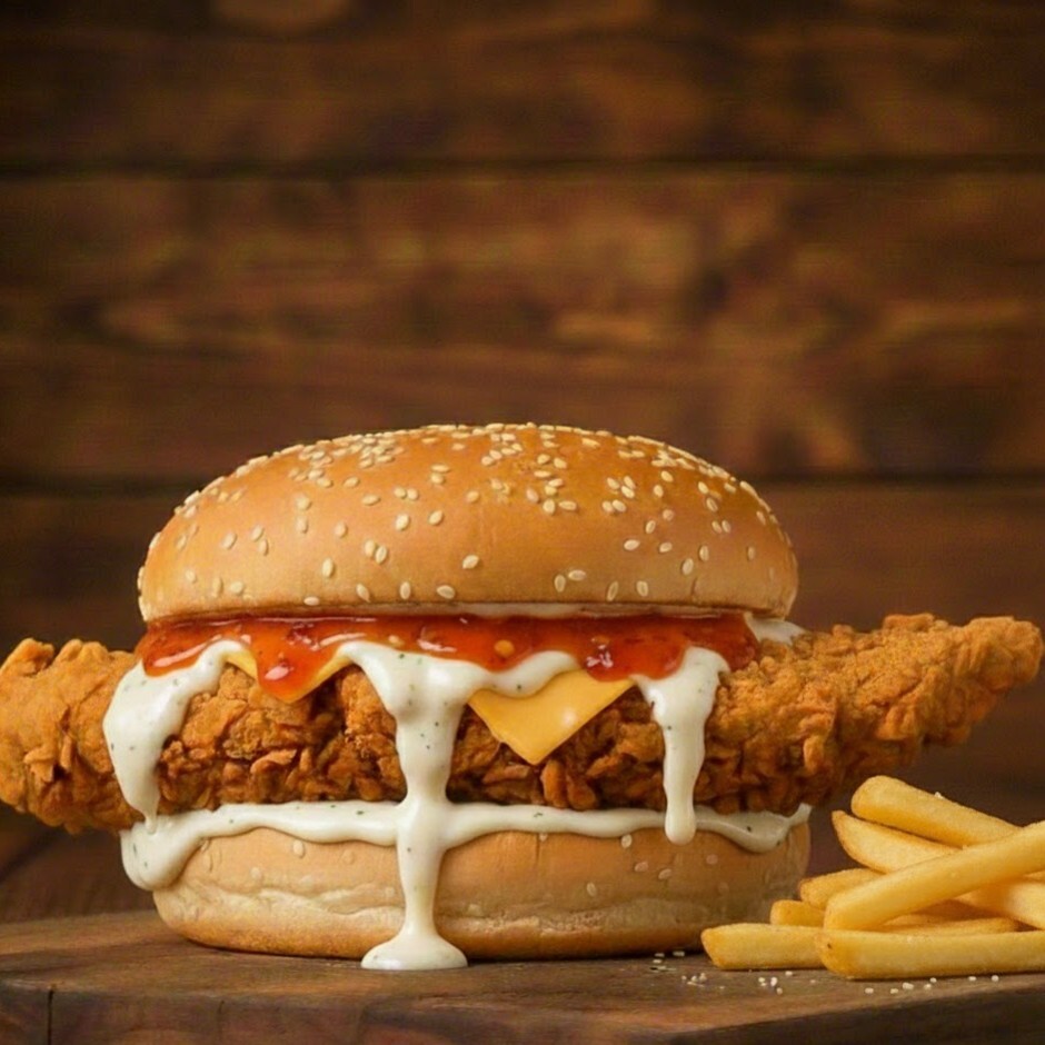 Sarımsaklı Tavuk Burger & Patates