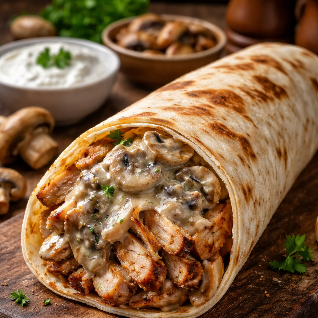 Mantar Soslu Tavuk Döner Dürüm
