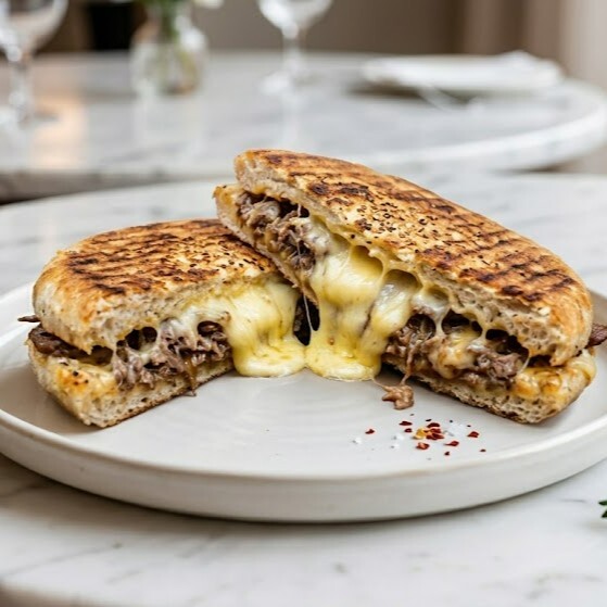 Bazlama Ekmeğinde Kavurmalı Tost