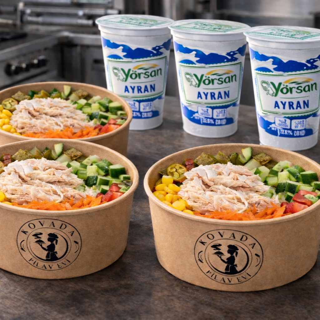 Kovada Aile Boyu Menü Pilav (3 X) (Orta Boy) + (3 X) 170 ml Ayran